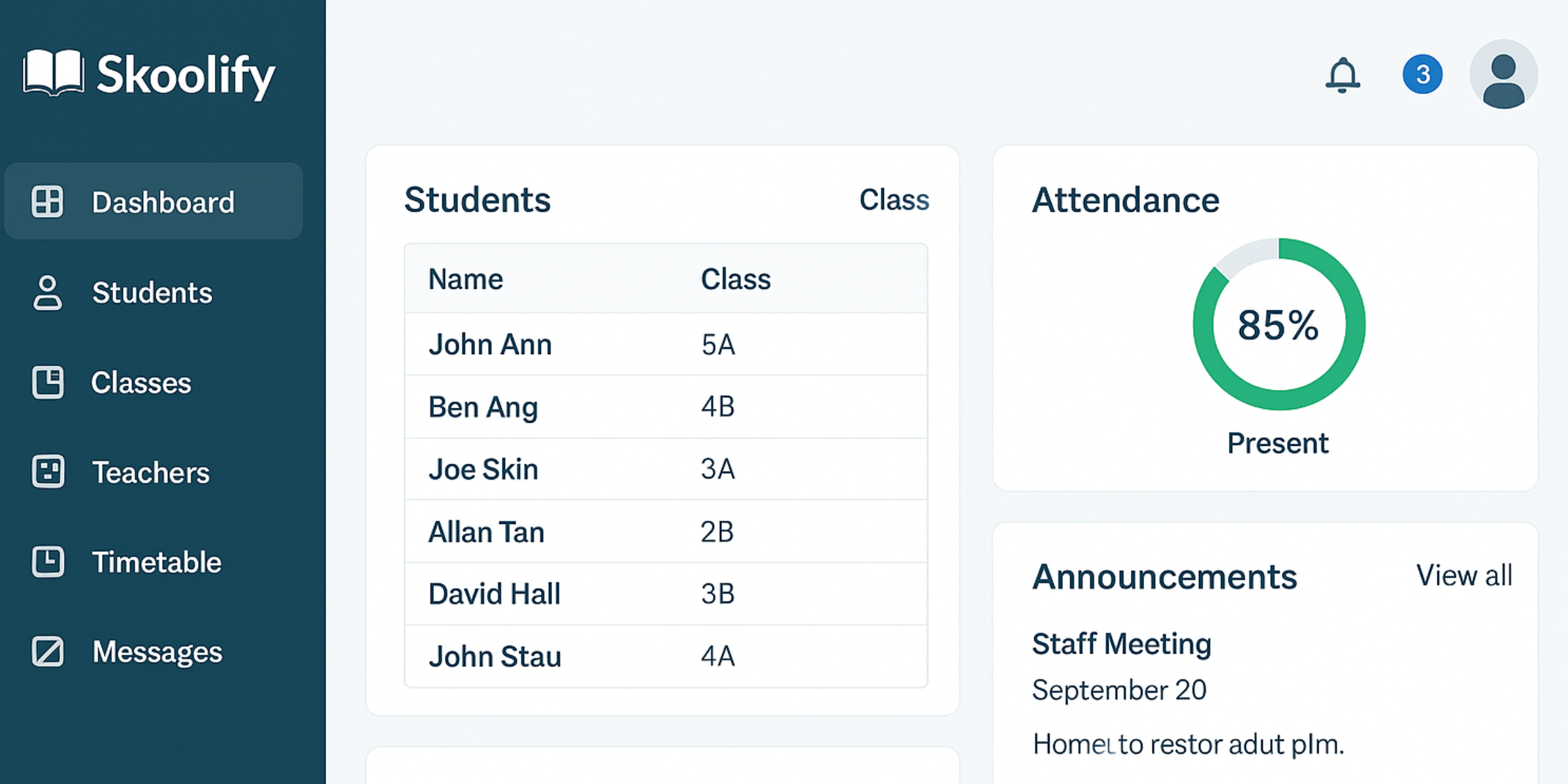 Skoolify UI best all-in-one class scheduling for education professionals
